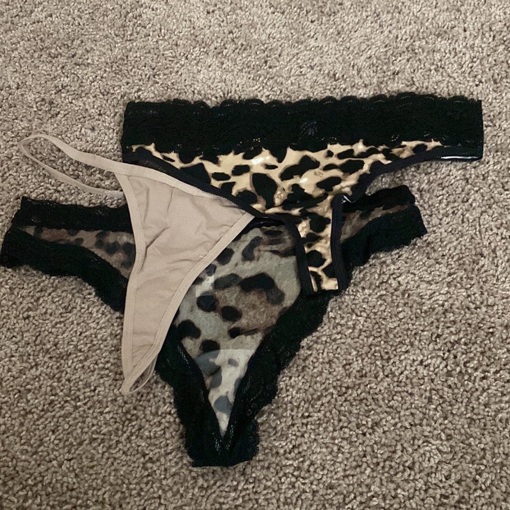 Three pack animal print thongs cheetah print thongs NWOT